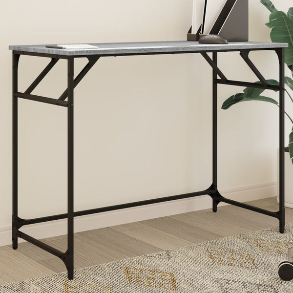 Grauer Schreibtisch Crengut 100x45x76cm (Holz und Stahl)