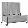 Grauer Couchtisch auf Rollen Irimias 91x55x34cm (Sonoma-Holz)