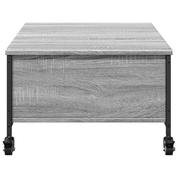 Grauer Couchtisch auf Rollen Irimias 91x55x34cm (Sonoma-Holz)