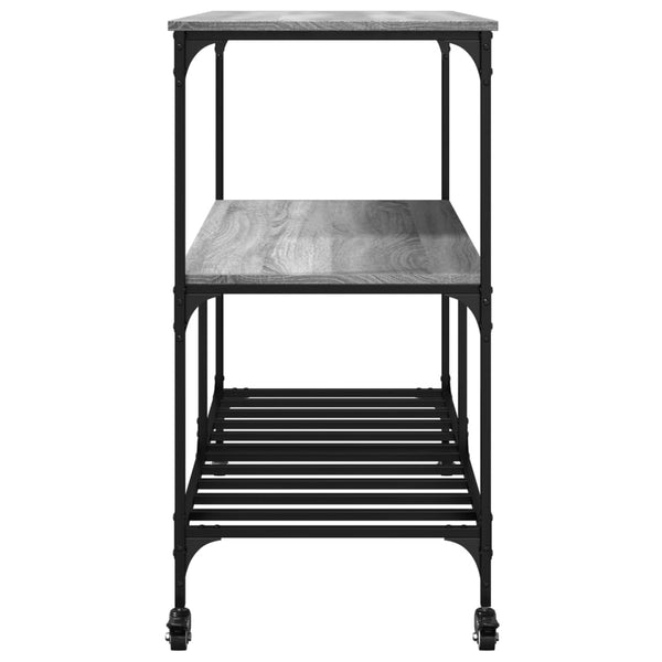 Harmaa keittiövaunu Atefan 100x50x95cm (puinen)
