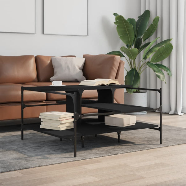 Schwarzer Couchtisch Sedara 100x100x48,5cm (Holz)