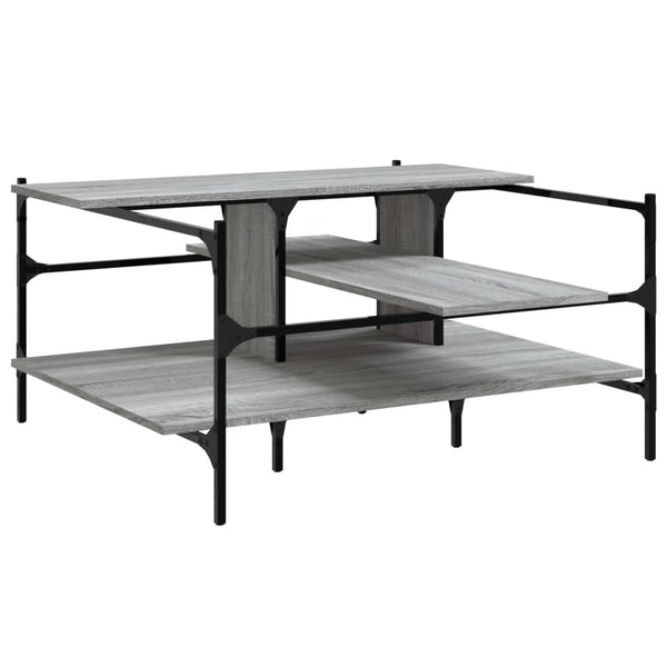 Grauer Couchtisch Sedara 100x100x48,5cm (Holz)