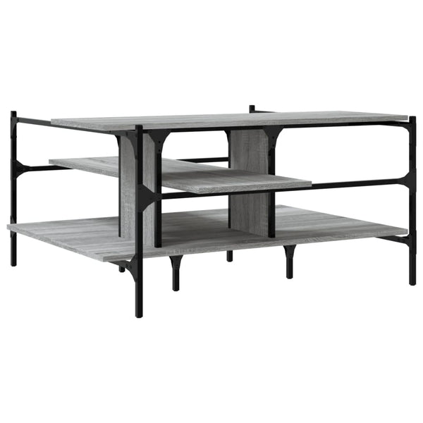 Grauer Couchtisch Sedara 100x100x48,5cm (Holz)