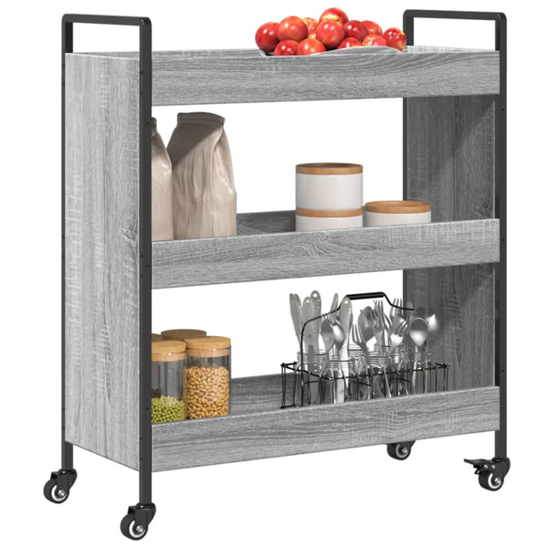 Grauer Küchenwagen Chivuta 70x30x82cm (Holz)