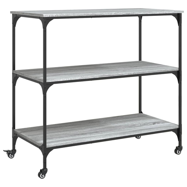Grauer Küchenwagen Petruc 102x50x95cm (Holz)