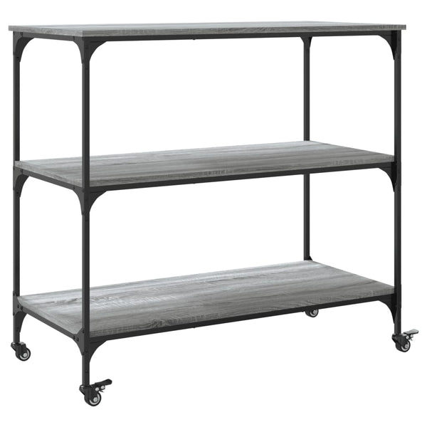 Grauer Küchenwagen Petruc 102x50x95cm (Holz)