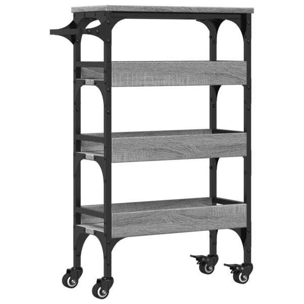 Grauer Küchenwagen Lauri 53x20x76cm (Holz)