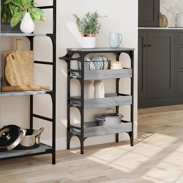 Grauer Küchenwagen Lauri 53x20x76cm (Holz)