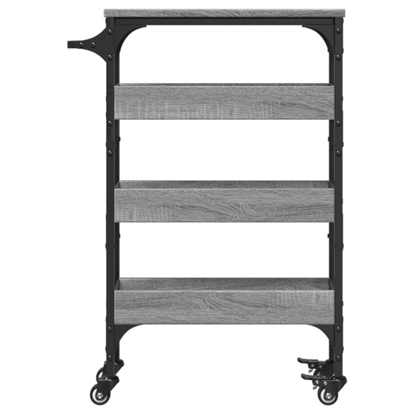 Grauer Küchenwagen Lauri 53x20x76cm (Holz)