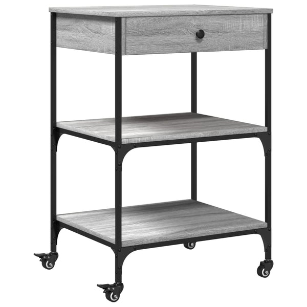 Grauer Küchenwagen Onoare 60x48x89,5cm (Holz)