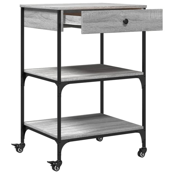 Grauer Küchenwagen Onoare 60x48x89,5cm (Holz)