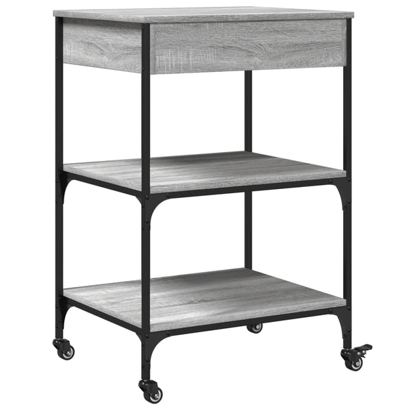 Grauer Küchenwagen Onoare 60x48x89,5cm (Holz)