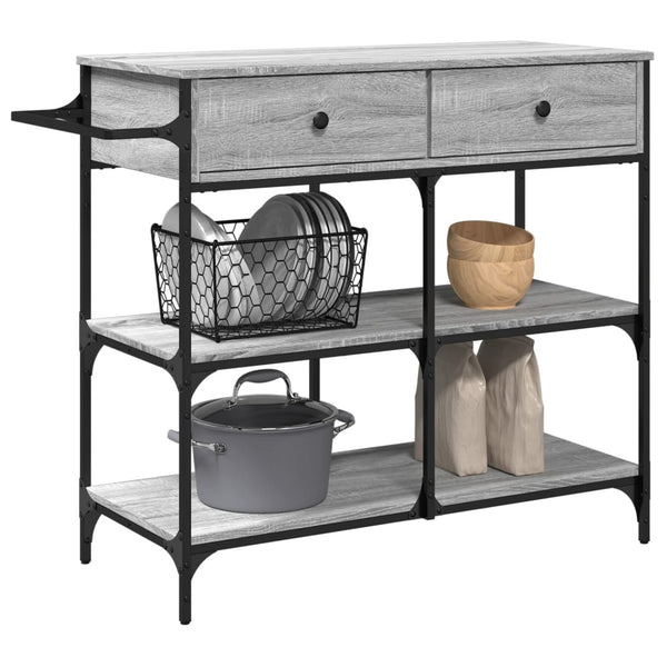 Grauer Küchenwagen Getamarioara 105x42x95cm (Holz)