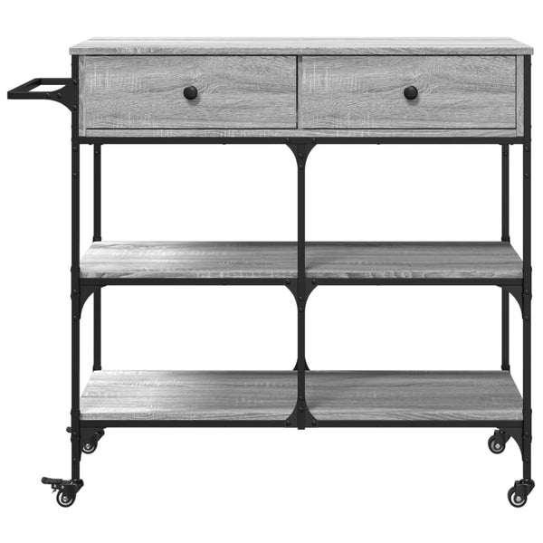 Grauer Küchenwagen Getamarioara 105x42x95cm (Holz)