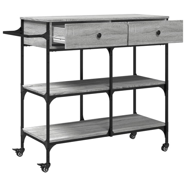 Grauer Küchenwagen Getamarioara 105x42x95cm (Holz)