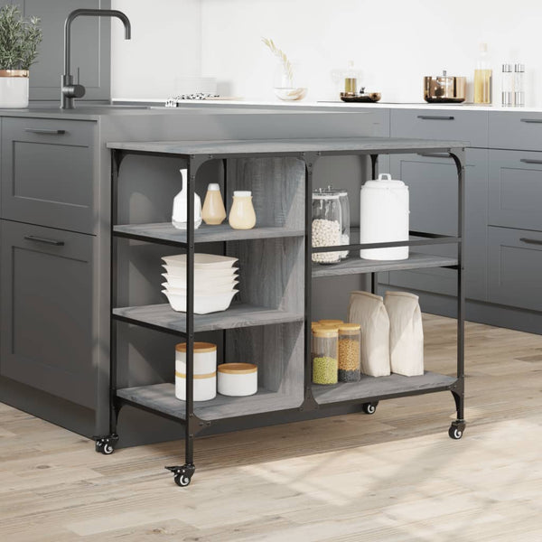 Grauer Küchenwagen Mayo 100x45x89,5cm (Holz)