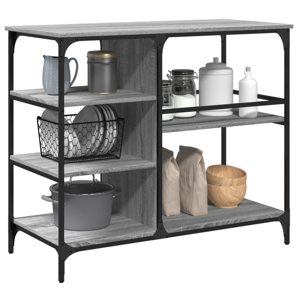 Grauer Küchenwagen Mayo 100x45x89,5cm (Holz)