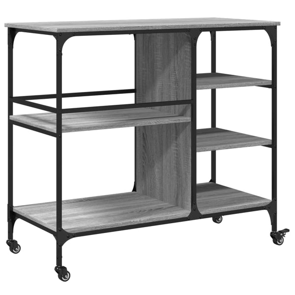 Grauer Küchenwagen Mayo 100x45x89,5cm (Holz)