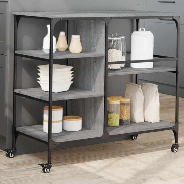 Grauer Küchenwagen Mayo 100x45x89,5cm (Holz)