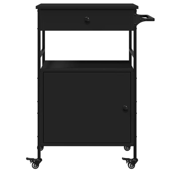 Küchenwagen Tatianu, schwarz, 56x43x89,5cm (Holz)