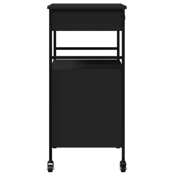 Küchenwagen Tatianu, schwarz, 56x43x89,5cm (Holz)