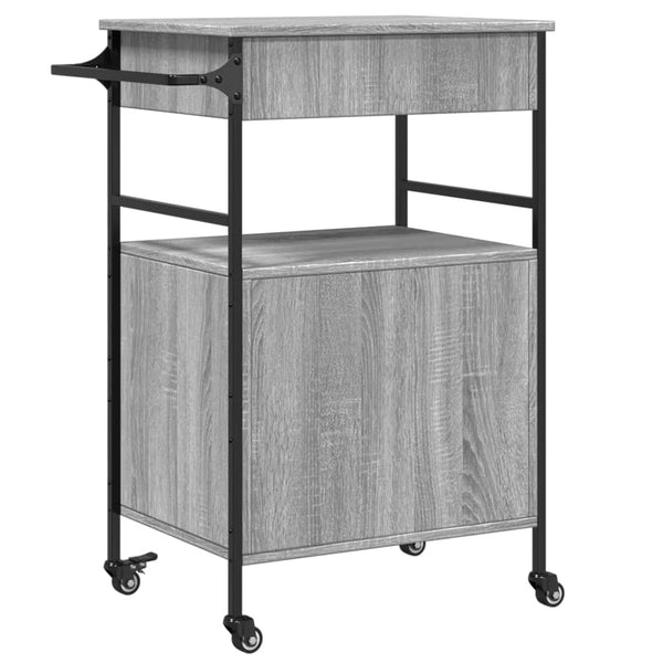 Grauer Küchenwagen Tatianu 56x43x89,5cm (Holz)