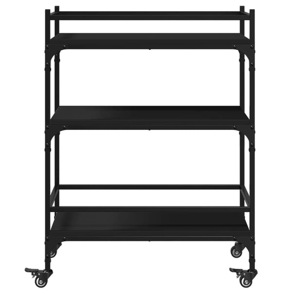 Schwarzer Küchenwagen Burchi 65x40x86,5cm (Holz)