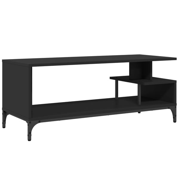 Schwarzer TV-Schrank Ligea 102x40x41cm (Holz und pulverbeschichteter Stahl)