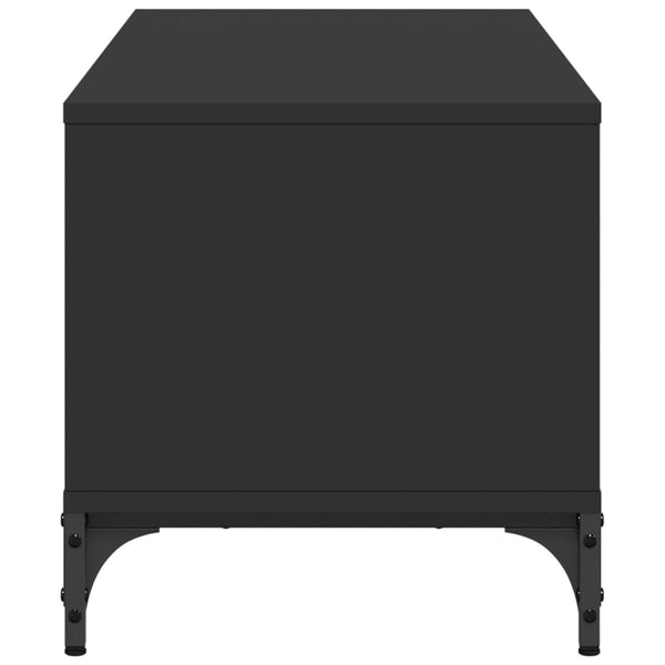 Schwarzer TV-Schrank Ligea 102x40x41cm (Holz und pulverbeschichteter Stahl)