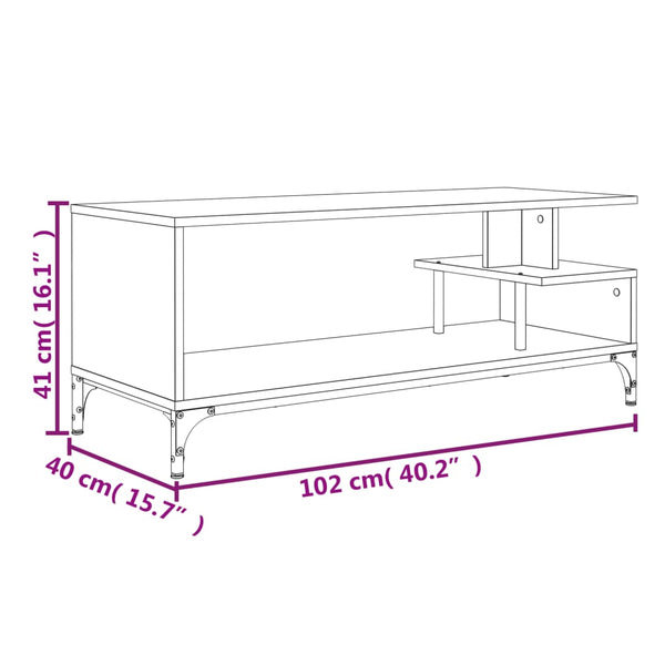 Schwarzer TV-Schrank Ligea 102x40x41cm (Holz und pulverbeschichteter Stahl)
