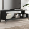 Schwarzer TV-Schrank Ligea 102x40x41cm (Holz und pulverbeschichteter Stahl)