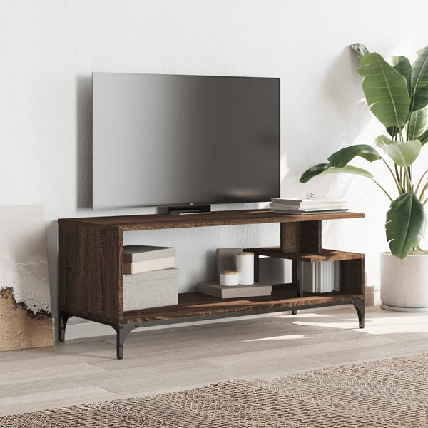 TV-Möbel Ligea, Eiche Braun, 102x40x41cm (Holz und Stahl)