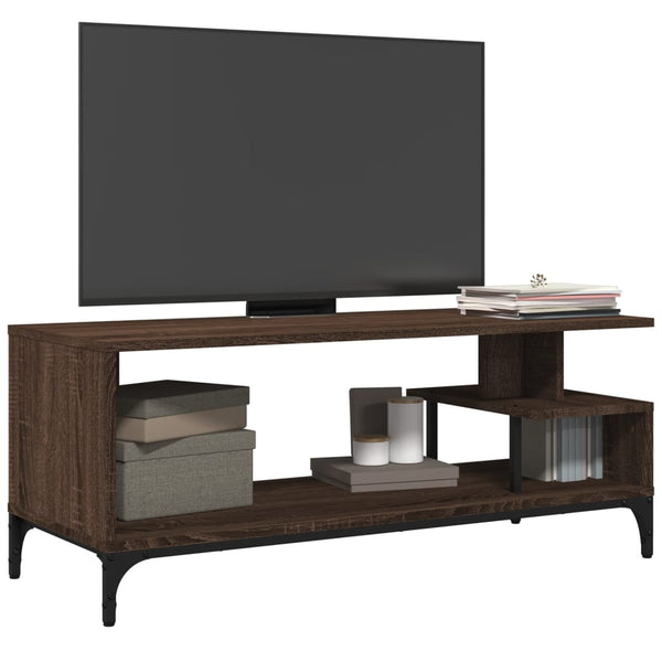 TV-Möbel Ligea, Eiche Braun, 102x40x41cm (Holz und Stahl)