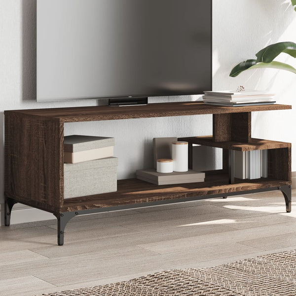 TV-Möbel Ligea, Eiche Braun, 102x40x41cm (Holz und Stahl)
