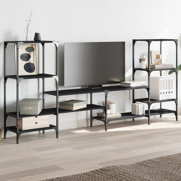 TV-Bank Baniamin schwarz 206,5x28,5x95cm (Holz)