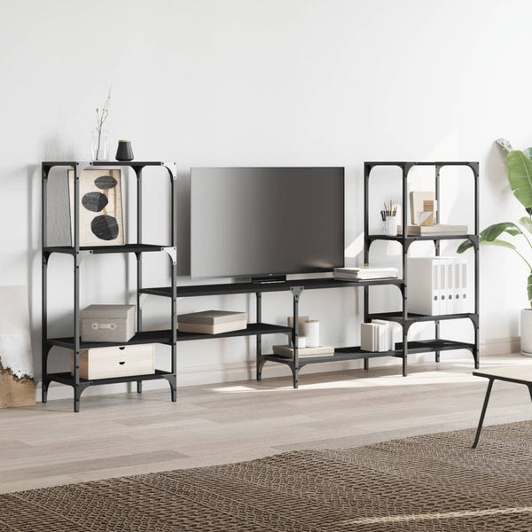 TV-Bank Baniamin schwarz 206,5x28,5x95cm (Holz)