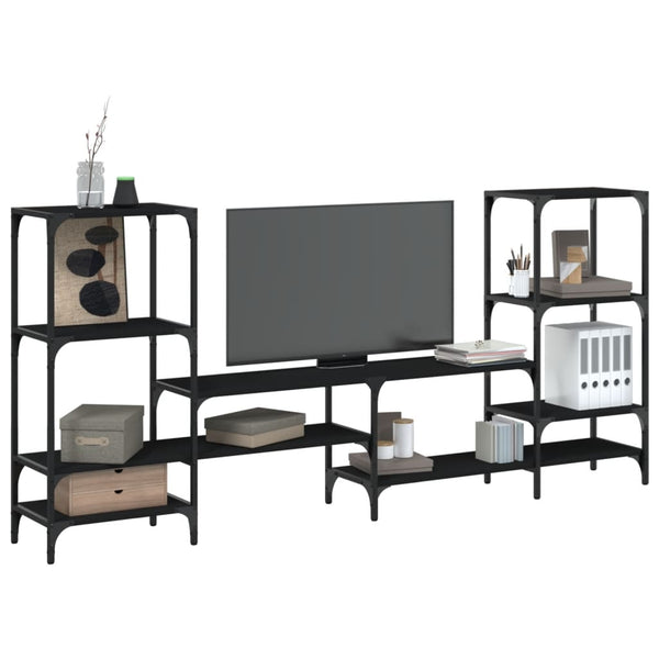 TV-Bank Baniamin schwarz 206,5x28,5x95cm (Holz)