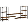 TV-Lowboard Baniamin aus Eiche, geräuchert, 206,5x28,5x95cm (Holz)