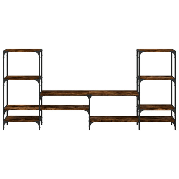 TV-Lowboard Baniamin aus Eiche, geräuchert, 206,5x28,5x95cm (Holz)