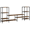 TV-Lowboard Baniamin aus Eiche, geräuchert, 206,5x28,5x95cm (Holz)