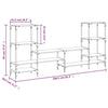 TV-Lowboard Baniamin aus Eiche, geräuchert, 206,5x28,5x95cm (Holz)