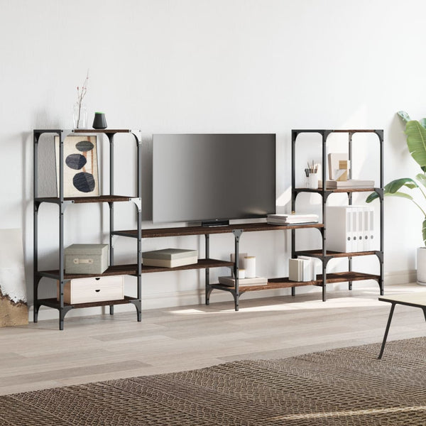 TV-Schrank Baniamin aus brauner Eiche 206,5x28,5x95cm (Holz)