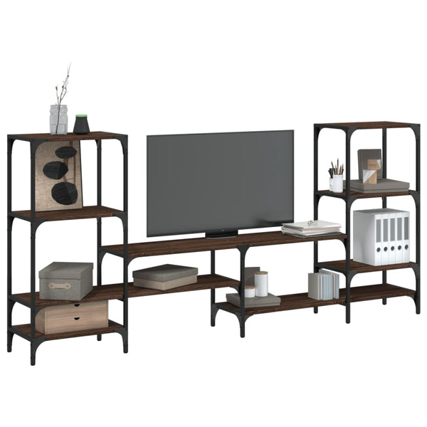 TV-Schrank Baniamin aus brauner Eiche 206,5x28,5x95cm (Holz)