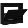 Schwarzer Schuhschrank Antim 60x21x57cm (Holz)