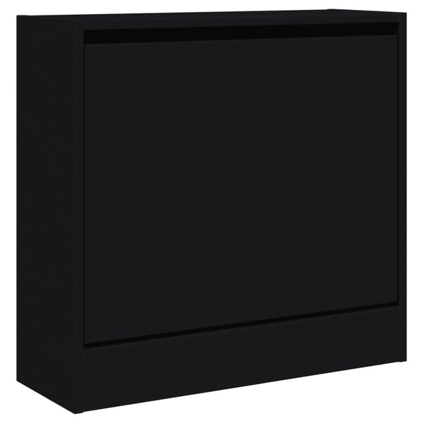 Schwarzer Schuhschrank Antim 60x21x57cm (Holz)