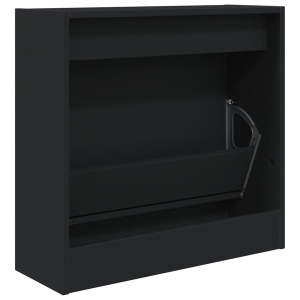 Schwarzer Schuhschrank Antim 60x21x57cm (Holz)