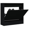 Schwarzer Schuhschrank Antim 60x21x57cm (Holz)