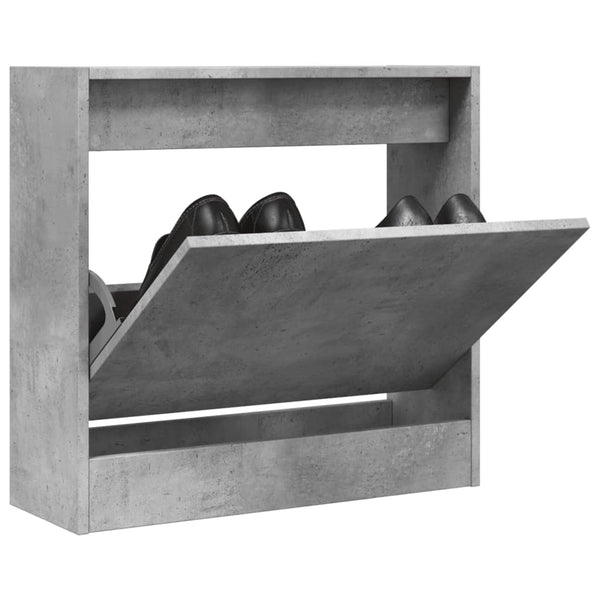 Schuhschrank Antim in Betongrau 60x21x57cm (Holz)