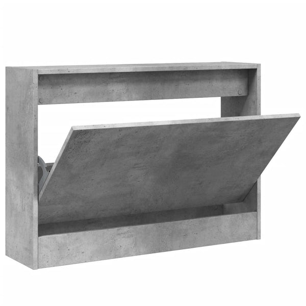 Betongrauer Schuhschrank Antim 80x21x57cm (Holz)