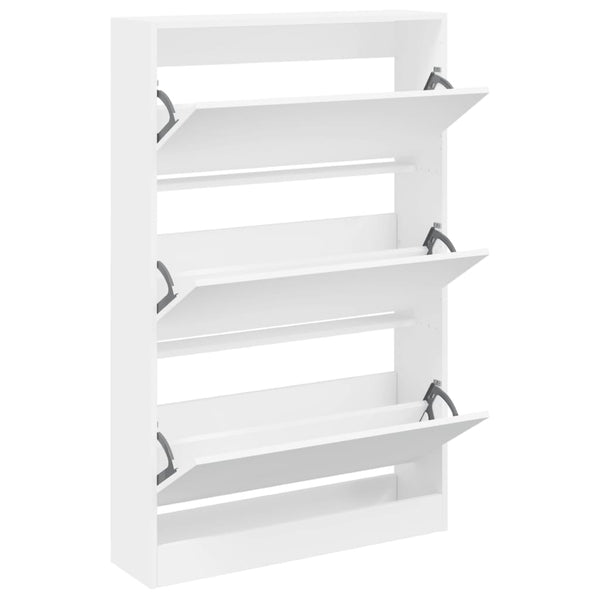 Weißer Schuhschrank Antim 80x21x125,5cm (Holz)